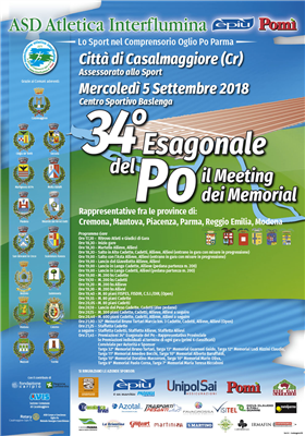 MERCOLEDI  5  SETTEMBRE  2018 - 34° ESAGONALE DEL PO 