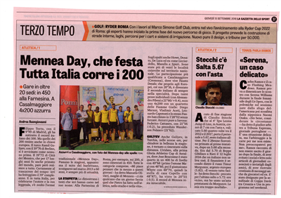 Mennea Day 2018 resoconto del Presidente Articolo GS e foto