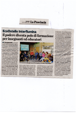 ECO OSTELLO INTERFLUMINA èPIU POMI,GIORNATA STUDIO PER UN NUOVO PERCORSO PEDAGOGICO