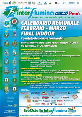 Calendario Regionale FIDAL Indoor 2025 - Eventi di Febbraio e Marzo